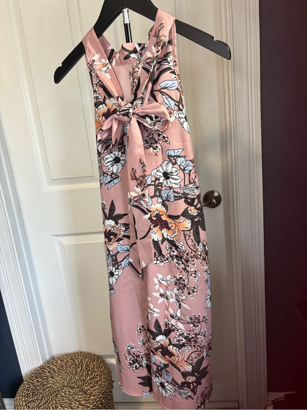 Women's Pink Floral Halter Dress - Picture 5 of 7